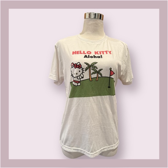 White Hello Kitty Aloha Golf Tee - Picture 2 of 4